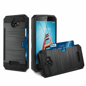 REIKO COOLPAD DEFIANT SLIM ARMOR HYBRID CASE WITH CARD HOLDER IN BLACK - Image 2