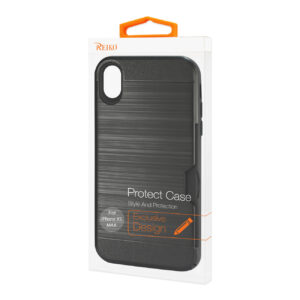 Reiko iPhone XS Max Slim Armor Hybrid Case With Card Holder In Black - Image 4