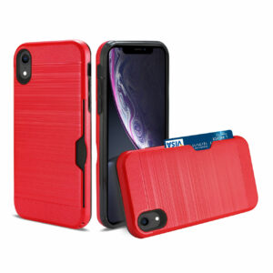 Reiko iPhone XS Max Slim Armor Hybrid Case With Card Holder In Red - Image 2