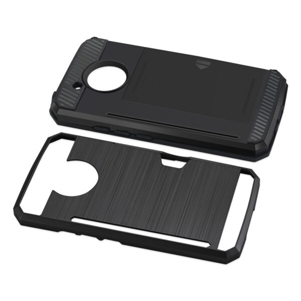 REIKO MOTOROLA MOTO E4 ACTIVE SLIM ARMOR HYBRID CASE WITH CARD HOLDER IN BLACK - Image 3