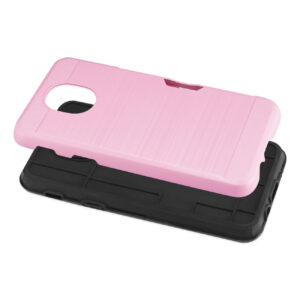 Reiko Samsung J3(2018) Slim Armor Hybrid Case With Card Holder In Pink - Image 3