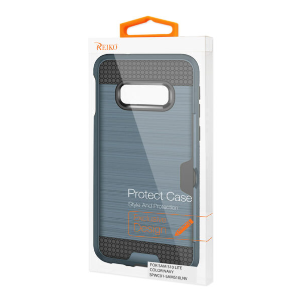 Reiko Samsung Galaxy S10 Lite Slim Armor Hybrid Case With Card Holder In Navy - Image 4