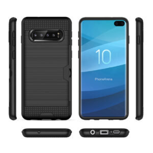 Reiko SAMSUNG GALAXY S10 Plus Slim Armor Hybrid Case With Card Holder In Black - Image 2