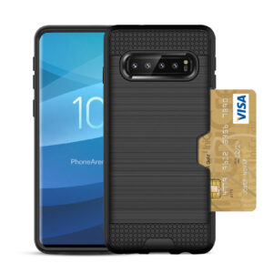 Reiko SAMSUNG GALAXY S10 Plus Slim Armor Hybrid Case With Card Holder In Black - Image 3