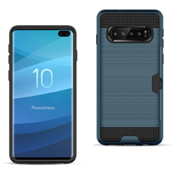 Reiko SAMSUNG GALAXY S10 Plus Slim Armor Hybrid Case With Card Holder In Navy