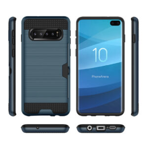 Reiko SAMSUNG GALAXY S10 Plus Slim Armor Hybrid Case With Card Holder In Navy - Image 2