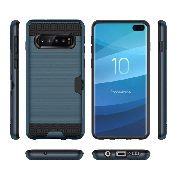 Reiko SAMSUNG GALAXY S10 Plus Slim Armor Hybrid Case With Card Holder In Navy - Image 2