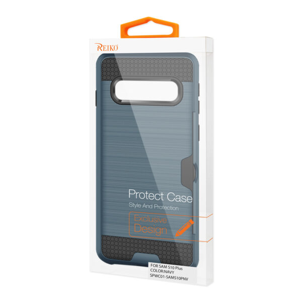 Reiko SAMSUNG GALAXY S10 Plus Slim Armor Hybrid Case With Card Holder In Navy - Image 4