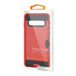 Reiko SAMSUNG GALAXY S10 Plus Slim Armor Hybrid Case With Card Holder In Red - Image 4