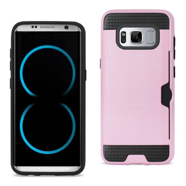 REIKO SAMSUNG GALAXY S8/ SM SLIM ARMOR HYBRID CASE WITH CARD HOLDER IN PINK