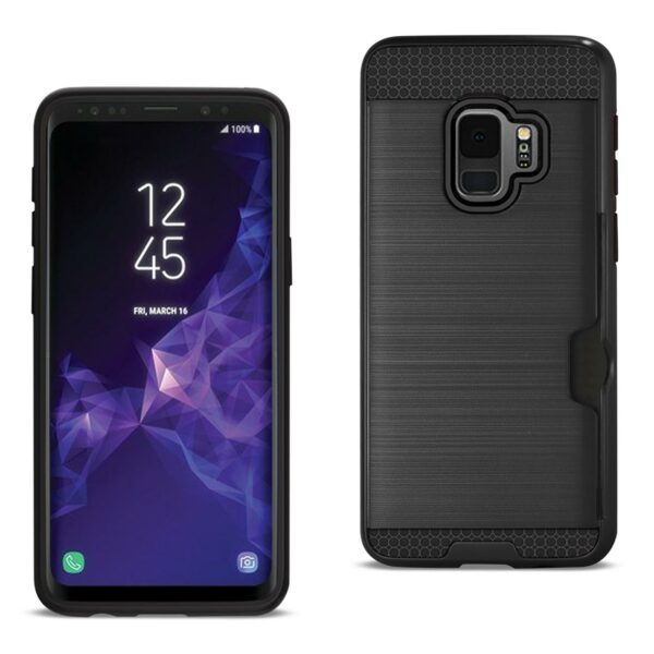 Reiko Samsung Galaxy S9 Slim Armor Hybrid Case With Card Holder In Black