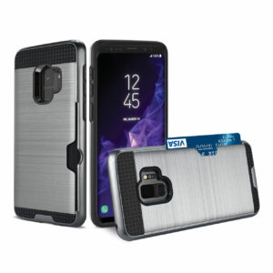 Reiko Samsung Galaxy S9 Slim Armor Hybrid Case With Card Holder In Gray - Image 2