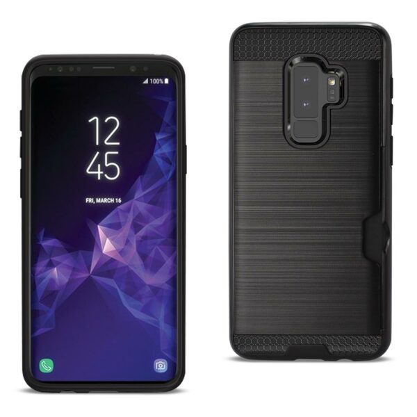 Reiko Samsung Galaxy S9 Plus Slim Armor Hybrid Case With Card Holder In Black