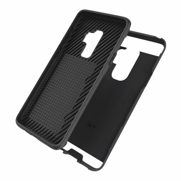 Reiko Samsung Galaxy S9 Plus Slim Armor Hybrid Case With Card Holder In Black - Image 3