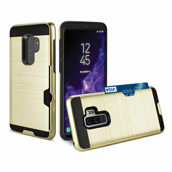 Reiko Samsung Galaxy S9 Plus Slim Armor Hybrid Case With Card Holder In Gold - Image 2