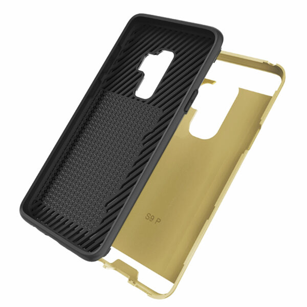 Reiko Samsung Galaxy S9 Plus Slim Armor Hybrid Case With Card Holder In Gold - Image 3