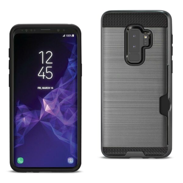 Reiko Samsung Galaxy S9 Plus Slim Armor Hybrid Case With Card Holder In Gray