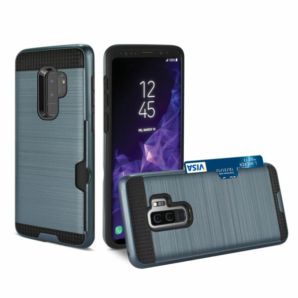Reiko Samsung Galaxy S9 Plus Slim Armor Hybrid Case With Card Holder In Navy - Image 2