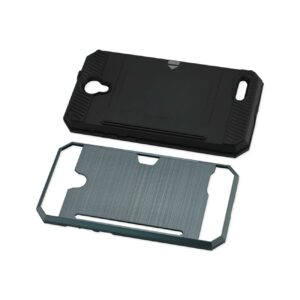 REIKO ZTE WARP 7/ Z959 SLIM ARMOR HYBRID CASE WITH CARD HOLDER IN NAVY - Image 3