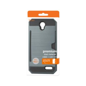 REIKO ZTE WARP 7/ Z959 SLIM ARMOR HYBRID CASE WITH CARD HOLDER IN NAVY - Image 4