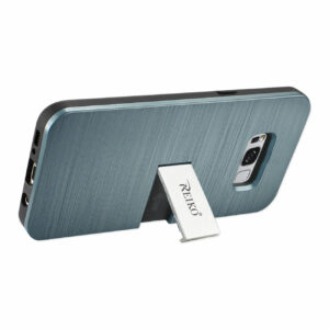 REIKO SAMSUNG S8 EDGE/ S8 PLUS SLIM ARMOR HYBRID CASE WITH CARD HOLDER AND KICKSTAND IN NAVY - Image 3