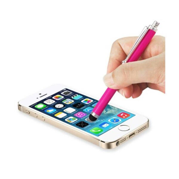REIKO MINI STYLUS TOUCH SCREEN PEN WITH CLIP IN HOT PINK - Image 2