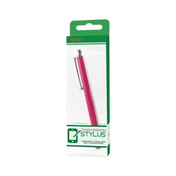 REIKO MINI STYLUS TOUCH SCREEN PEN WITH CLIP IN HOT PINK - Image 3