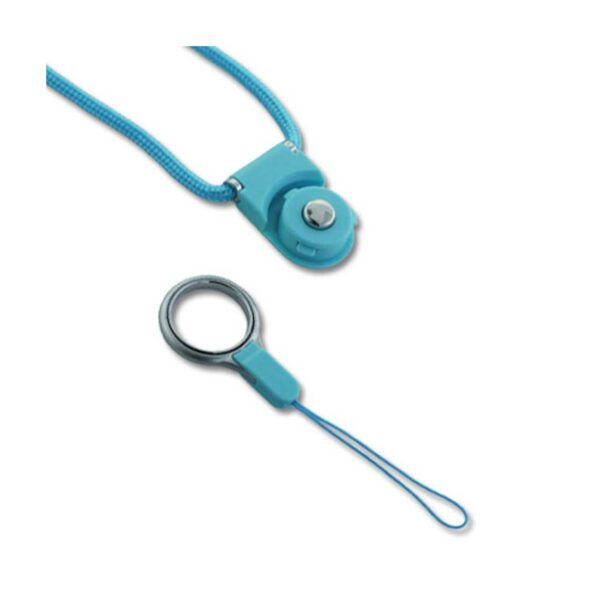 REIKO LONG LANYARD STRAP WITH CLIP IN BLUE - Image 2