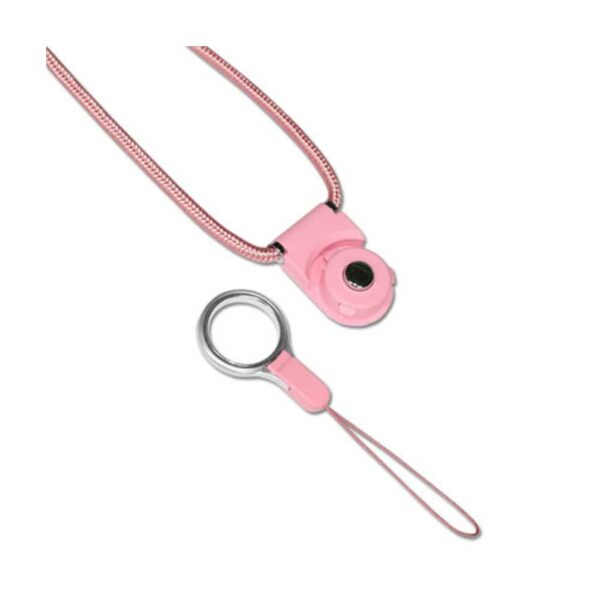 REIKO LONG LANYARD STRAP WITH CLIP IN PINK - Image 2