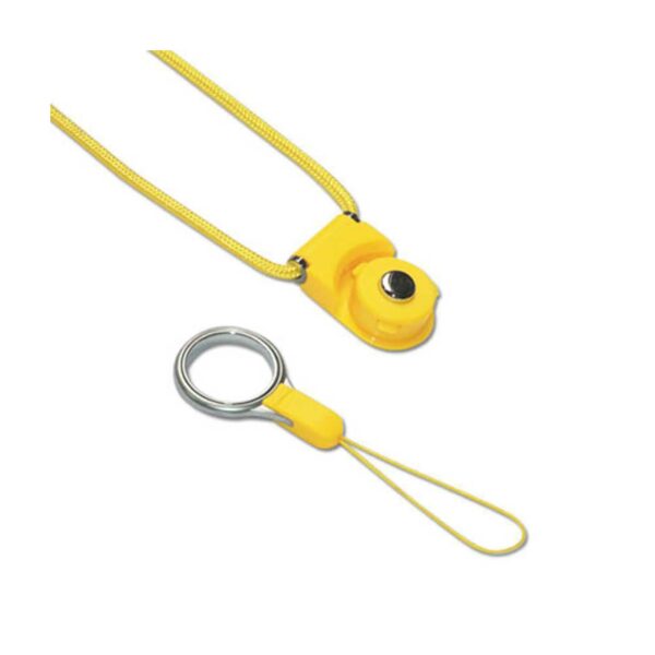 REIKO LONG LANYARD STRAP WITH CLIP IN YELLOW - Image 2