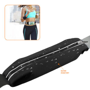 REIKO RUNNING SPORT BELT FOR IPHONE 7 PLUS/ 6S PLUS OR 5.5 INCHES DEVICE WITH TWO POCKETS IN BLACK (5.5x5.5 INCHES) - Image 3