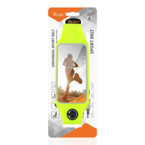 REIKO RUNNING SPORT BELT FOR IPHONE 7 PLUS/ 6S PLUS OR 5.5 INCHES DEVICE WITH TWO POCKETS IN GREEN (5.5x5.5 INCHES) - Image 4
