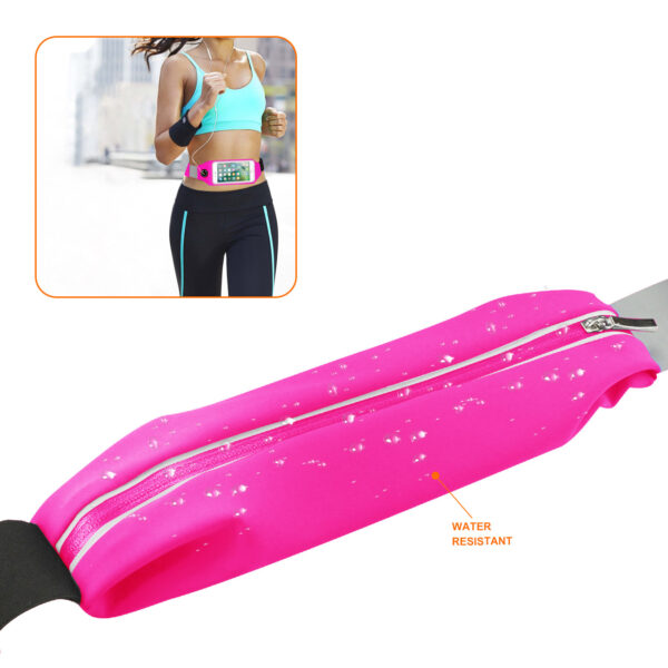 REIKO RUNNING SPORT BELT FOR IPHONE 7 PLUS/ 6S PLUS OR 5.5 INCHES DEVICE WITH TWO POCKETS IN PINK (5.5x5.5 INCHES) - Image 3