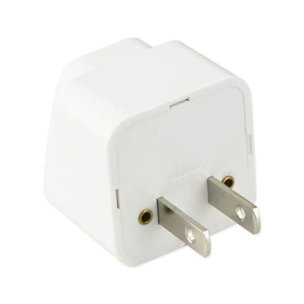 REIKO UNIVERSAL EUROPE EU / UK / AU TO US TRAVEL PLUG POWER ADAPTER CONVERTER IN WHITE - Image 2
