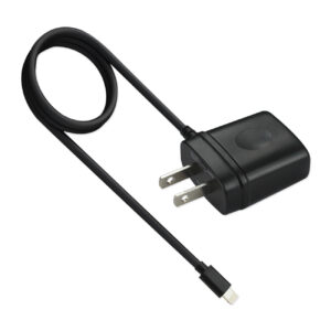 REIKO PORTABLE 8PIN USB TRAVEL ADAPTER CHARGER WITH BUILT IN CABLE IN BLACK FOR IPHONE 6/ 6S/ 6 PLUS/ 6S PLUS/ IPHONE 7/ IPHONE 7 PLUS