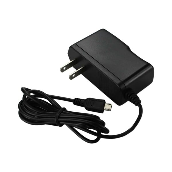 REIKO PORTABLE MICRO USB TRAVEL ADAPTER CHARGER WITH BUILT IN CABLE IN BLACK - Image 2