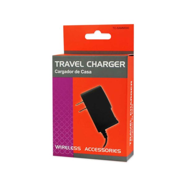 REIKO PORTABLE SAMSUNG 300/510 USB TRAVEL ADAPTER CHARGER WITH BUILT IN CABLE IN BLACK - Image 3