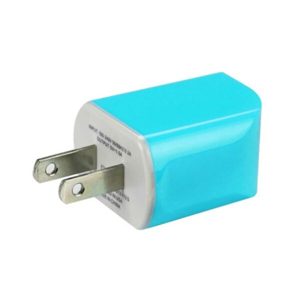 REIKO MICRO USB 1 AMP PORTABLE MICRO TRAVEL ADAPTER CHARGER WITH CABLE IN BLUE - Image 2