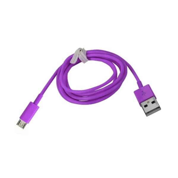 REIKO MICRO USB 1 AMP PORTABLE MICRO TRAVEL ADAPTER CHARGER WITH CABLE IN PURPLE - Image 3