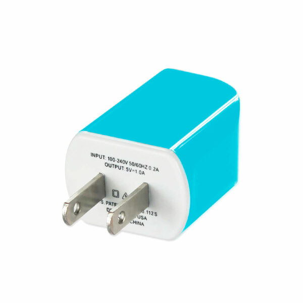 Reiko 1 AMP Dual Color Portable Travel USB Adapter Charger In Blue - Image 2