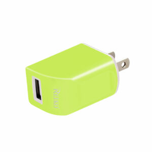 Reiko 1 AMP Dual Color Portable Travel USB Adapter Charger InÂ Green