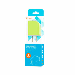 Reiko 1 AMP Dual Color Portable Travel USB Adapter Charger InÂ Green - Image 3