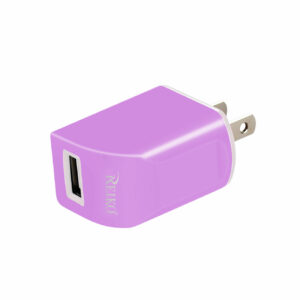 Reiko 1 AMP Dual Color Portable Travel USB Adapter Charger InÂ Purple