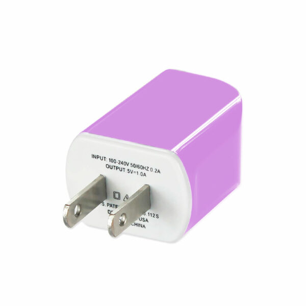 Reiko 1 AMP Dual Color Portable Travel USB Adapter Charger InÂ Purple - Image 2