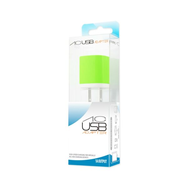REIKO 1 AMP WALL USB TRAVEL ADAPTER CHARGER IN GREEN - Image 4