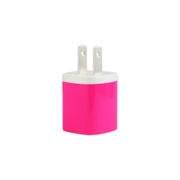 REIKO 1 AMP WALL USB TRAVEL ADAPTER CHARGER IN HOT PINK - Image 3