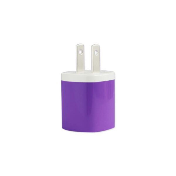 REIKO 1 AMP WALL USB TRAVEL ADAPTER CHARGER IN PURPLE - Image 3
