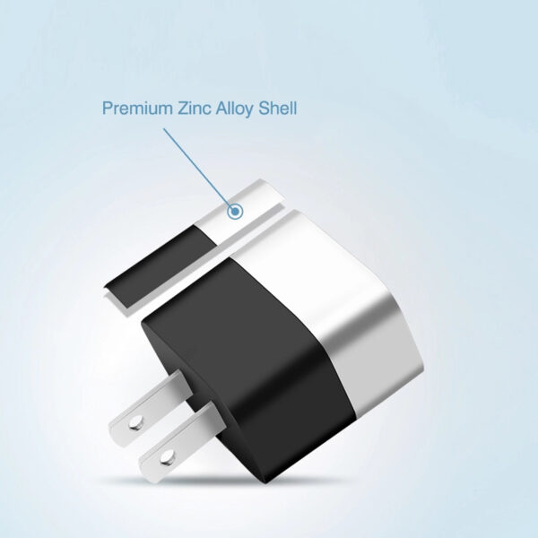 Dual Port USB Wall Charger/ Power Adapter/ Charging Block In Silver (12pcs) - Image 4