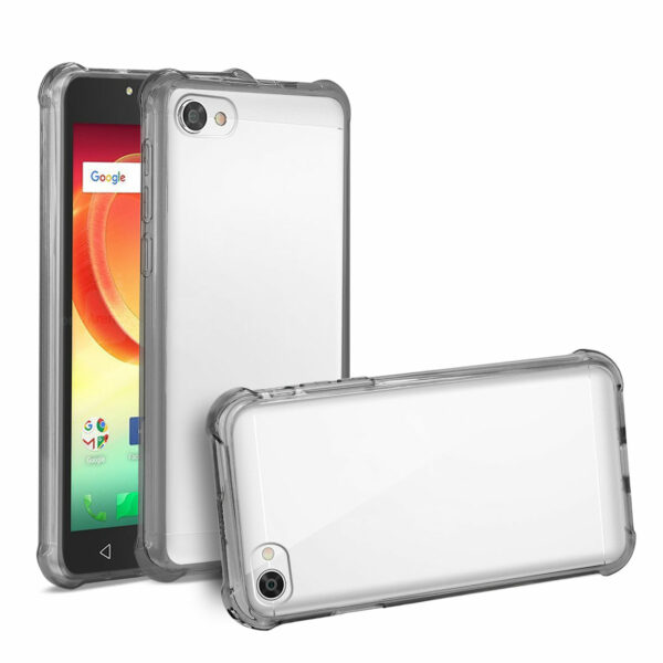 Reiko Alcatel Crave Clear Bumper Case With Air Cushion Protection In Clear Black - Image 2