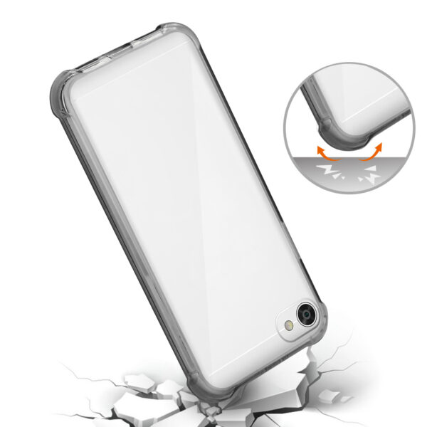 Reiko Alcatel Crave Clear Bumper Case With Air Cushion Protection In Clear Black - Image 3